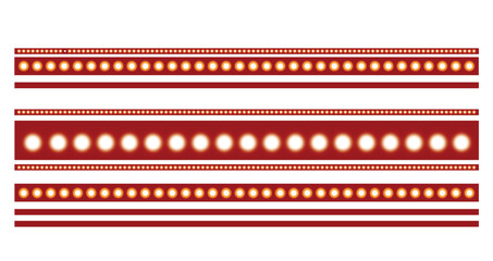 Decorative red and gold border elements for festive designs and celebrations