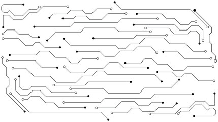 Vector Technology black circuit diagram concept. Abstract technology on white background. High-tech circuit board .
