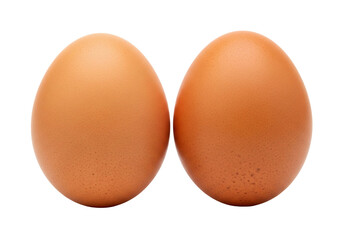 Two brown eggs on a transparent background, high-quality studio shot perfect for culinary or breakfast themes