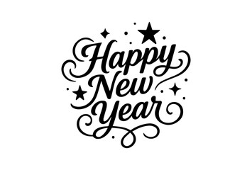 Happy New Year Vector Logo Illustration Festive Typography for Greetings and Celebrations in eps format
