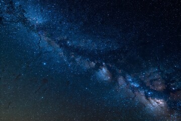 Fototapeta premium Milky Way Galaxy Over Night Sky - Astrophotography