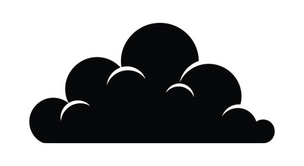 Stylized cloud shape in black and white silhouette