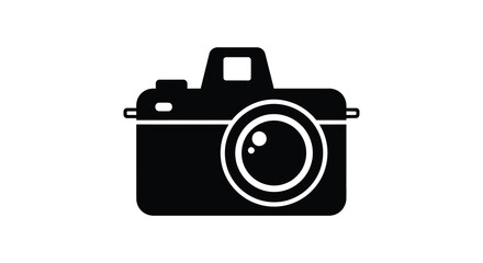 Simple camera icon graphic design photography equipment silhouette
