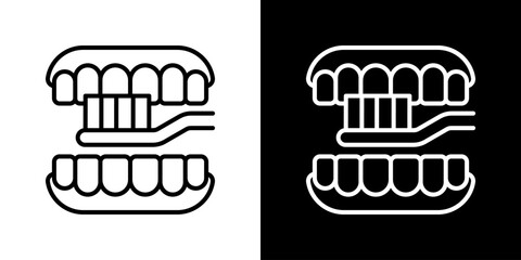 Oral Care Icons. Fresh Line Design Built For Creative Flexibility In Light And Dark Versions. 