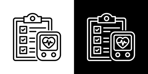 Health Monitoring Icons. Fresh Line Design Built For Creative Flexibility In Light And Dark Versions. 