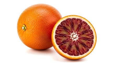 Sliced Blood Orange: Juicy Citrus Fruit Food Vitamin C Nutrition Close-up