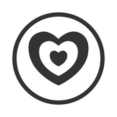 Three hearts in circle icon isolated on transparent background