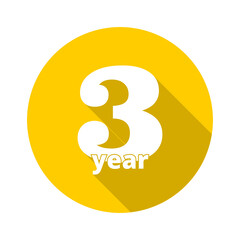 3 years icon isolated on transparent background