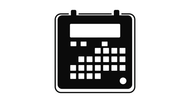 Calendar icon illustration of schedule planner in simple silhouette style silhouette