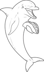 Dolphin Taco Animal Vector Graphic Art Illustration
