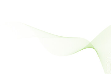 Abstract green wave line flowing on transparent background, representing movement, energy, and natural harmony isolated on transparent background