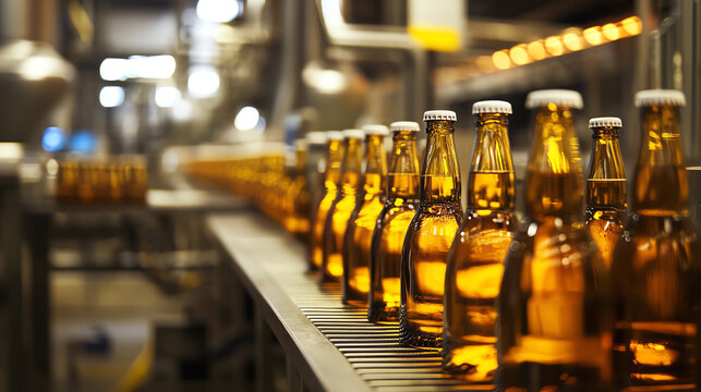 European brewery automated bottling plant photo style - Powered by Adobe