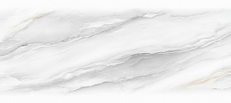 Fototapeta Elegant White Surface with Gray Streaks, Natural Stone Slab with Wavy Pattern for Design Projects