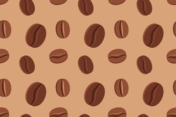 coffee beans seamless background, Coffee beans Background, Vector coffee pattern with random beans. seamless pattern. coffee background. Coffee Beans Illustration