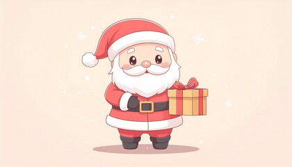 santa claus with gift box