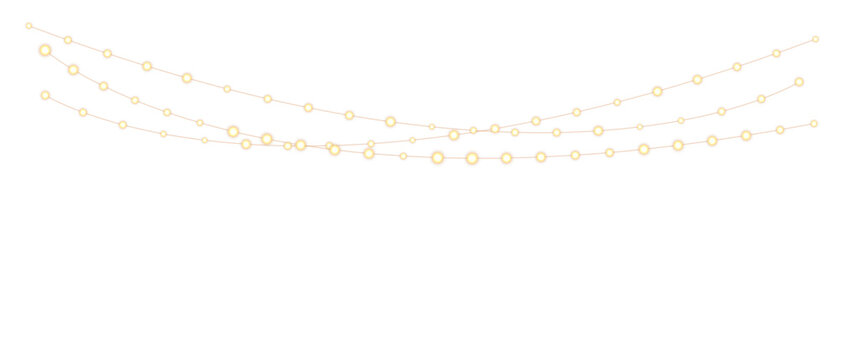 Christmas bulbs twinkle with gentle shine, festive garland string light PNG