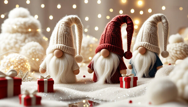 santa claus and christmas gifts - Powered by Adobe