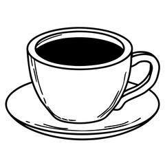 Illustration of a Cup of Coffee on a Saucer.