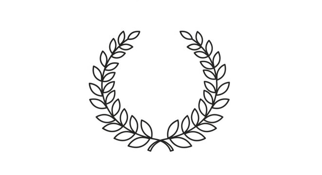 Stylized laurel wreath line art icon representing victory, achievement, and honor. an elegant emblem of success and accomplishment in a modern graphic style. - Powered by Adobe
