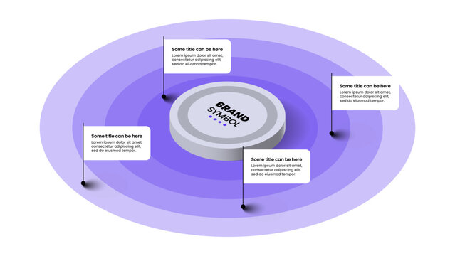 Infographic template. Isometric circle with 4 layers