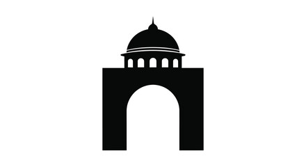 Architectural archway with dome silhouette classic building entrance design silhouette