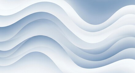 Fototapeta premium Elegant light blue and white curved waves flow creating a modern backdrop with depth and gentle movement for creative use