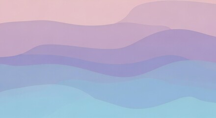 Gentle pastel gradient waves in dreamy pink, purple, and blue hues evoke calm, peaceful moods for backgrounds or graphic design