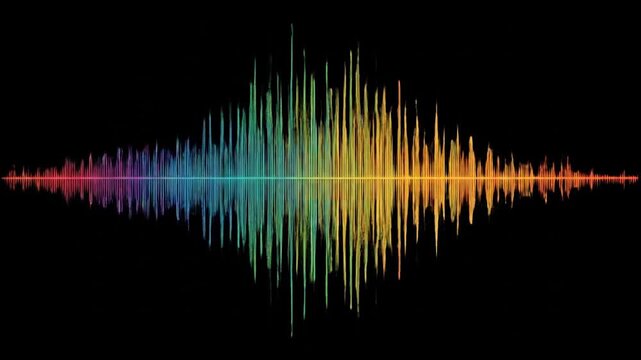 Colorful audio waveform displayed on black background