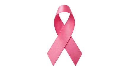 Pink ribbon symbol for breast cancer awareness month isolated.