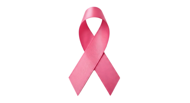 Pink ribbon symbol for breast cancer awareness month isolated.