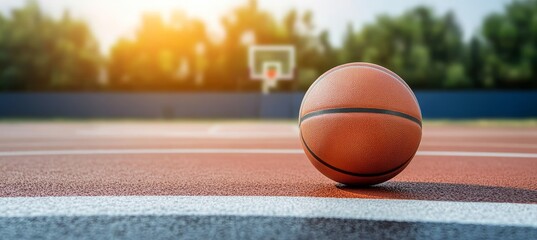 Dynamic Basketball Action Shot with Hoops and Players in Competition, Showcasing Athletic Skills