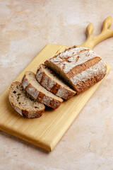 fresh homemade bread on the background