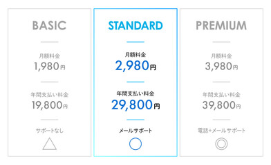 料金表のデザインテンプレート