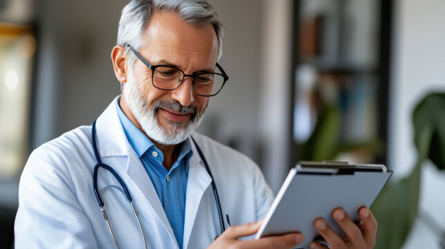 a doctor communicates with a patient via video link - Powered by Adobe