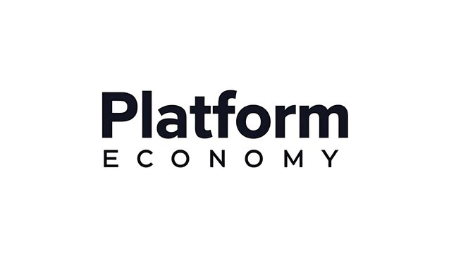 Modern Platform Economy text logo design for business concept and digital innovation - Powered by Adobe