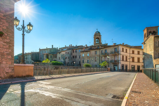 Bridge on Metauro river in Sant'Angelo in Vado village, Marche, Italy