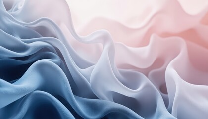 Fototapeta premium Flowing Silk Fabric Texture Background Blue and Pink Gradient