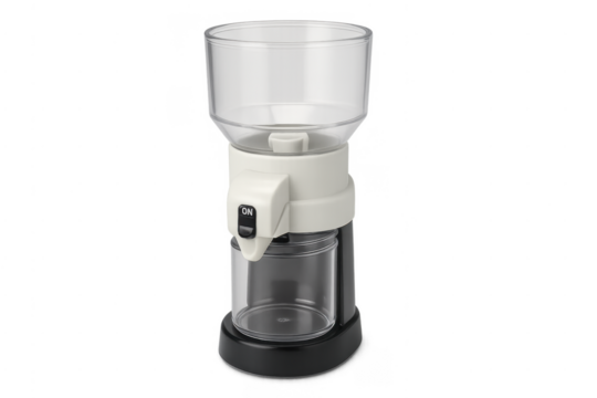 Electric coffee grinder preparing fresh beverage on transparent background - Powered by Adobe