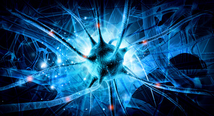 Neural network concept background. 3d illustration