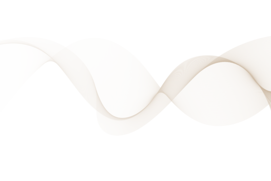 Abstract beige wave isolated on transparent background, delicate and flowing design element for modern and elegant projects