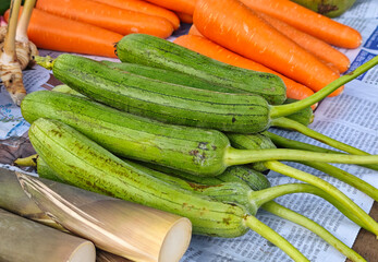 Zucchini and carrots at the market