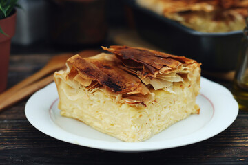 Gibanica, a traditional pastry dish popular all over the Balkans