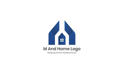 M and Home Modern logo design and letter logo