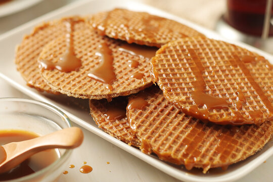 Stroopwafel, a thin, round cookie popular throughout the Netherlands	