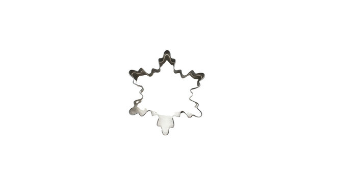 Metal snowflake cookie cutter isolated PNG with Transparent Background