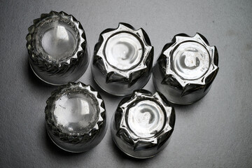 Water glass upside down on the table