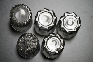 Water glass upside down on the table