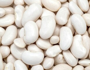 Pile of White Beans Close Up