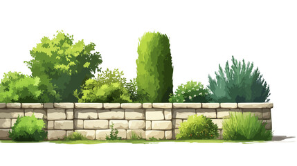 Watercolor-style garden walls