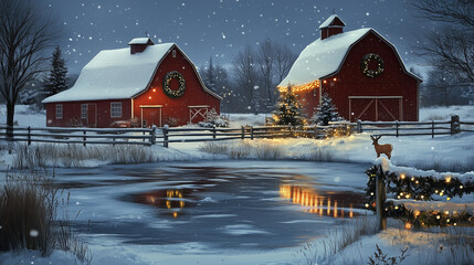 Country Christmas After Snowfall